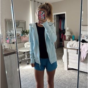 lululemon scuba full zip hoodie- powder blue.